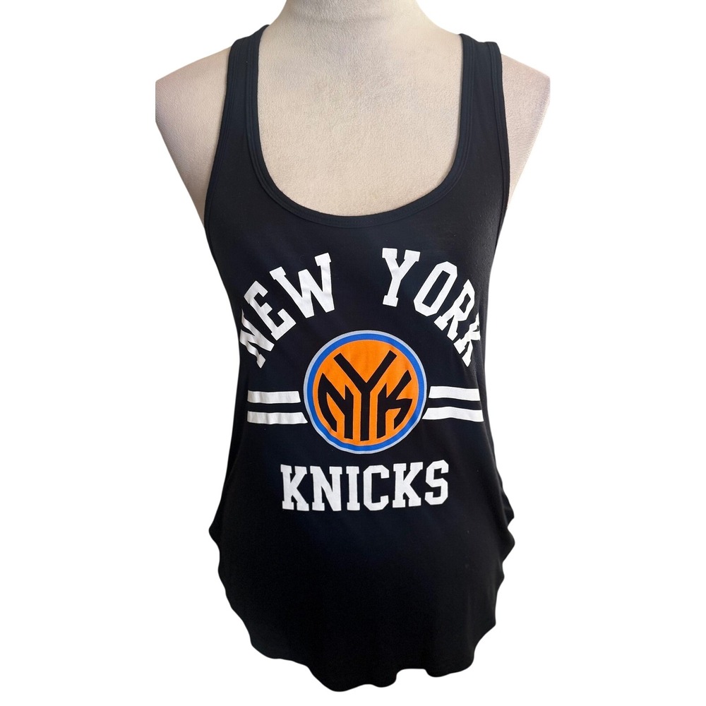 NBA New York Knicks Womens Small Black Mesh Racerback Tank Top NYK Graphic